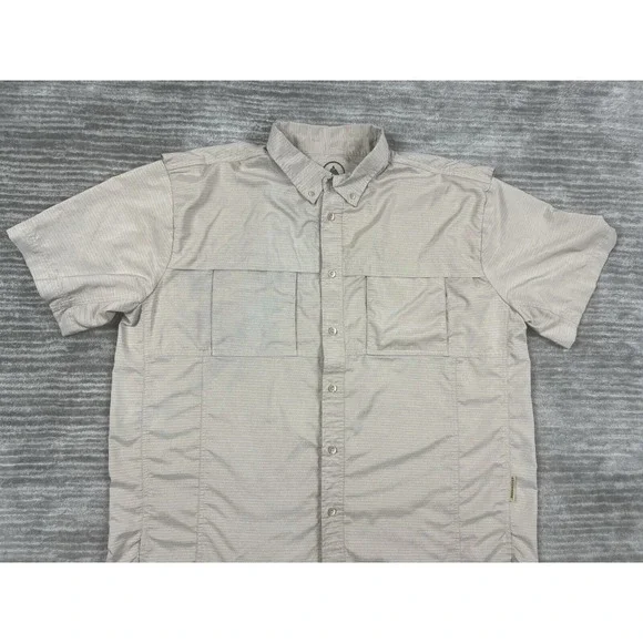 Excursion Shirt Mens 2XL Beige Longsleeve Button Up Fishing Vented - Picture 2 of 14